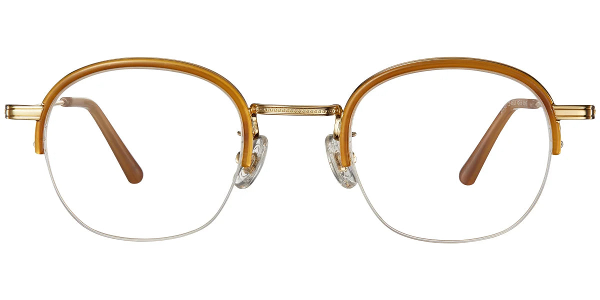 Armazón Ovalado Geométrico de Acetato Textura Madera-Amarillo F4844-2