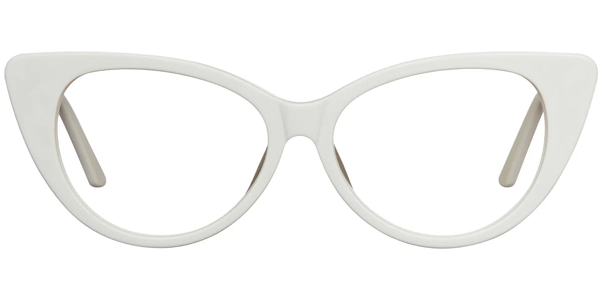 Armazón Ojo de Gato de Acetato Blanco F5794-3