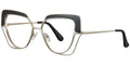 Armazón Geométrico de Metal Plateado-Negro F5768-2