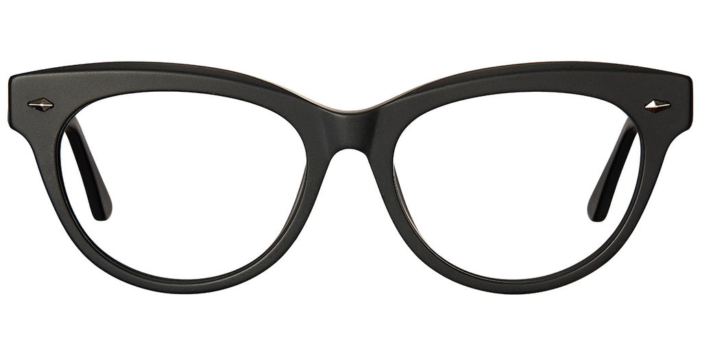 Armazón Ojo de Gato de Acetato Negro Mate F5198-5