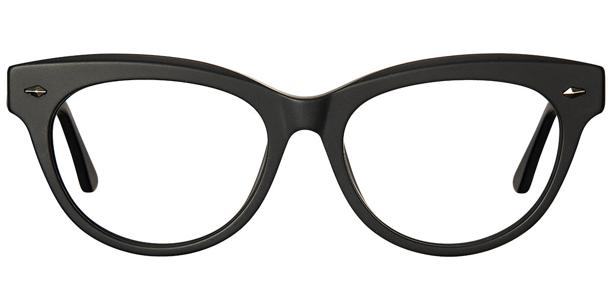 Armazón Ojo de Gato de Acetato Negro Mate F5198-5