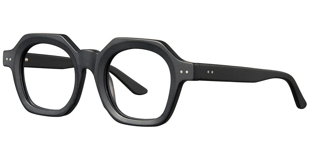 Armazón Geométrico de Acetato Negro Brillante F5202-1