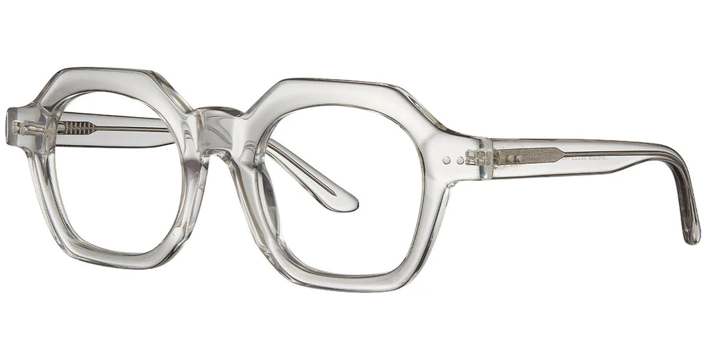Armazón Geométrico de Acetato Negro Brillante F5202-1
