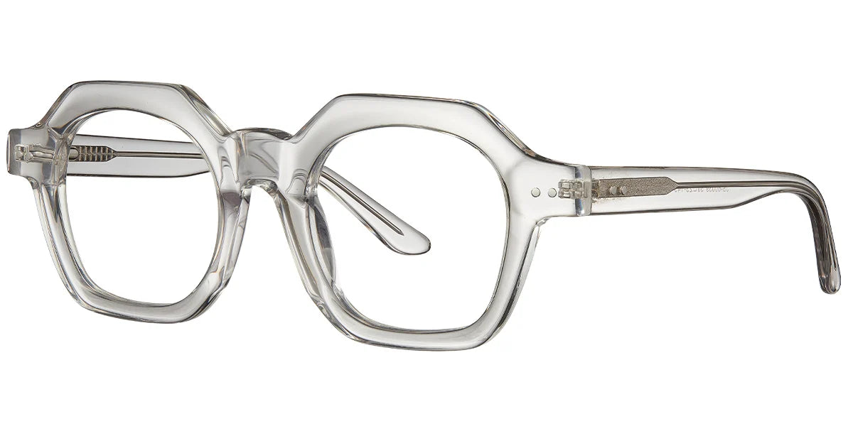 Armazón Geométrico de Acetato Negro Brillante F5202-1