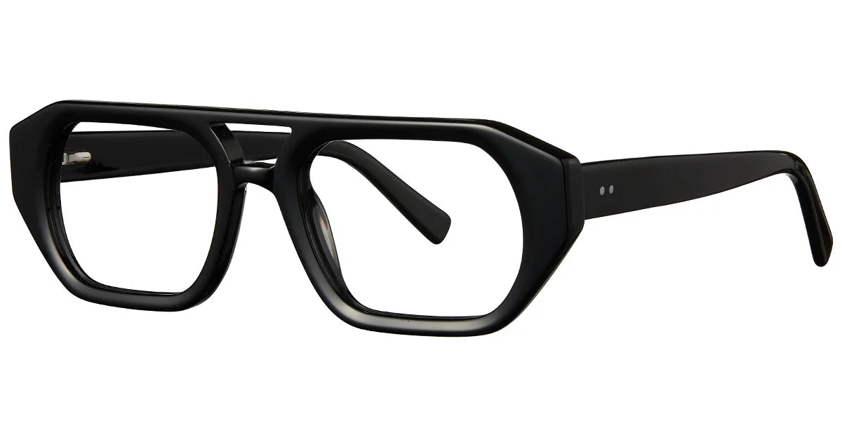 Armazón Aviador de Acetato Negro Brillante F5215-1