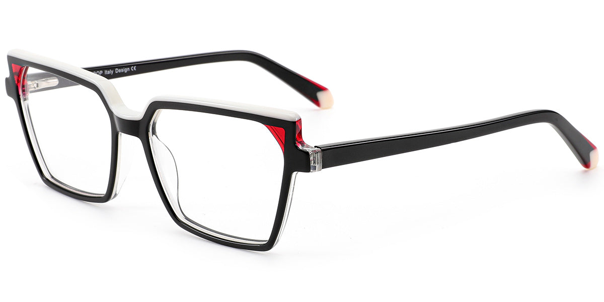 Armazón Cuadrado de Acetato F8489 – Bisagra Flexible